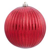 Vickerman 4" Red Mercury Pumpkin Ball Ornament (6 pack)