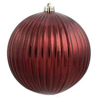 Vickerman 4" Burgundy Mercury Pumpkin Ball Ornament (6 pack)