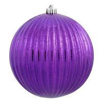 Vickerman 4" Purple Mercury Pumpkin Ball Ornament (6 pack)