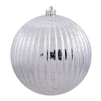 Vickerman 6" Silver Mercury Pumpkin Ball Ornament (4 pack)
