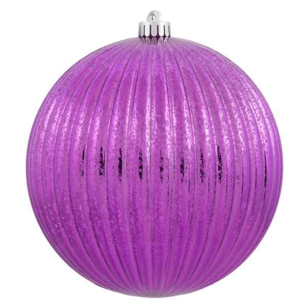 4" Cerise Mercury Pumpkin Ball Ornament (6 pack)