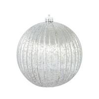 Vickerman 4" Pewter Mercury Finish Pumpkin Ball Ornament (6 pack)