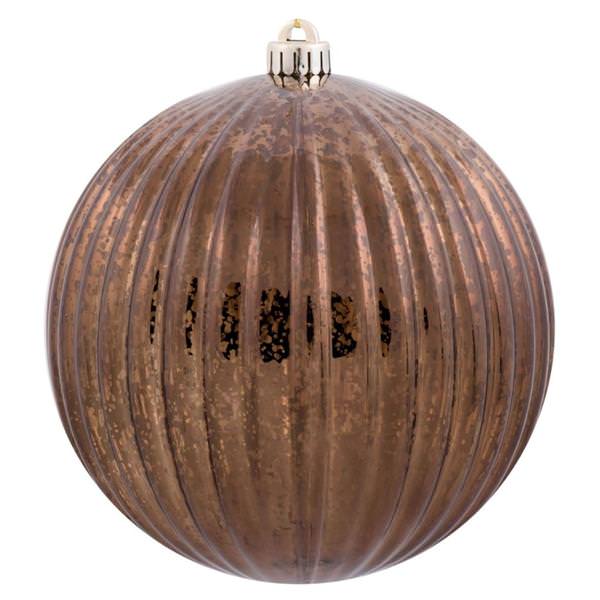 10" Chocolate Mercury Pumpkin Ball Ornament