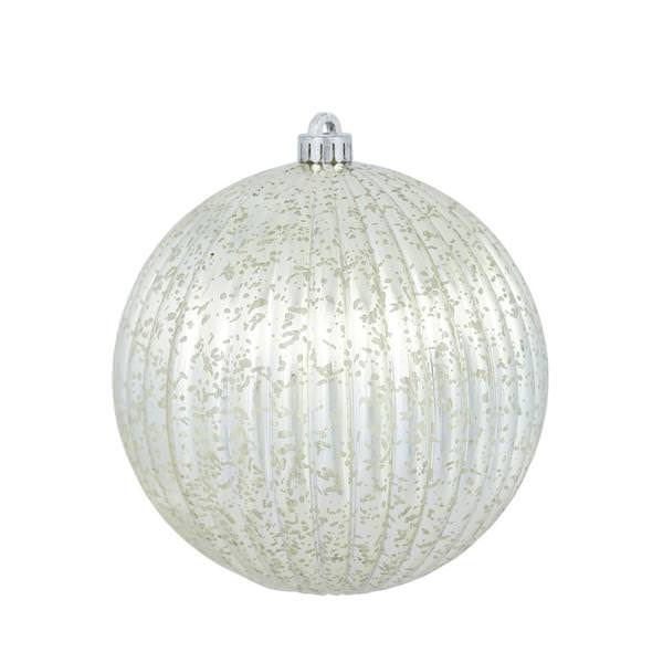 10" Champagne Shiny Pumpkin Mercury Ball Ornament