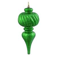 Vickerman 10" Green Shiny Mercury Finial Ornament (3 pack)