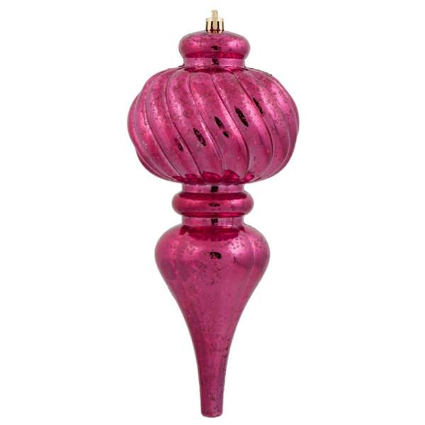 10" Wine Shiny Mercury Finial Ornament (3 pack)