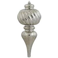 Vickerman 10" Petwer Shiny Mercury Finial Ornament (3 pack)