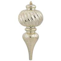 Vickerman 10" Champagne Shiny Mercury Finial Ornament (3 pack)