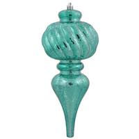 Vickerman 10" Teal Shiny Mercury Finial Ornament (3 pack)