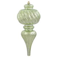 Vickerman 10" Celadon Shiny Mercury Finish Finial Ornament (3 pack)
