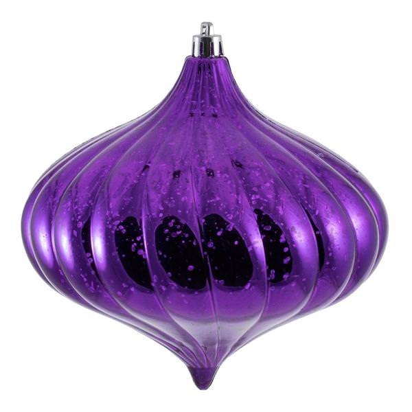 6" Purple Shiny Mercury Onion Ornament (4 pack)