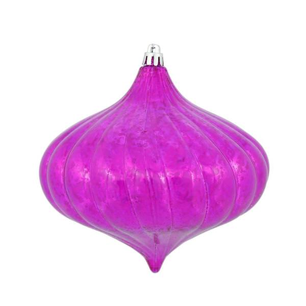 6" Magenta Shiny Mercury Finish Ornament (4 pack)