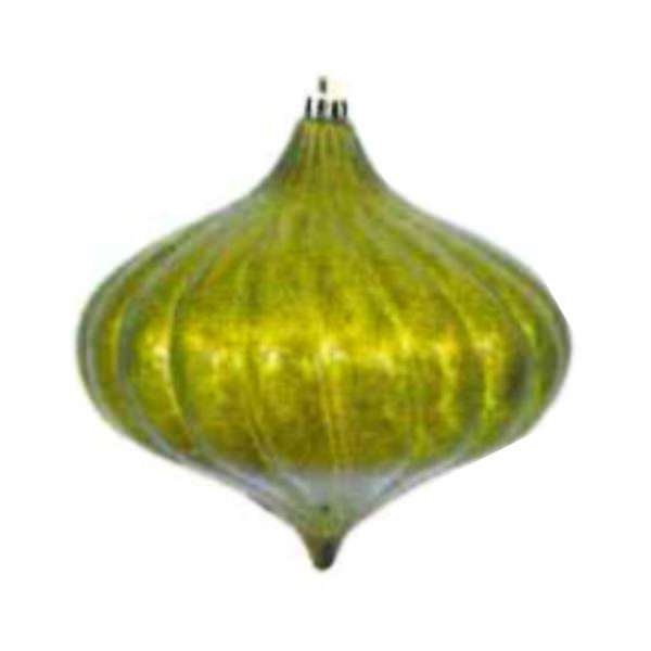 6" Lime Shiny Mercury Onion Ornament (4 pack)