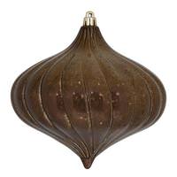 Vickerman 6" Chocolate Shiny Mercury Onion Ornament (4 pack)