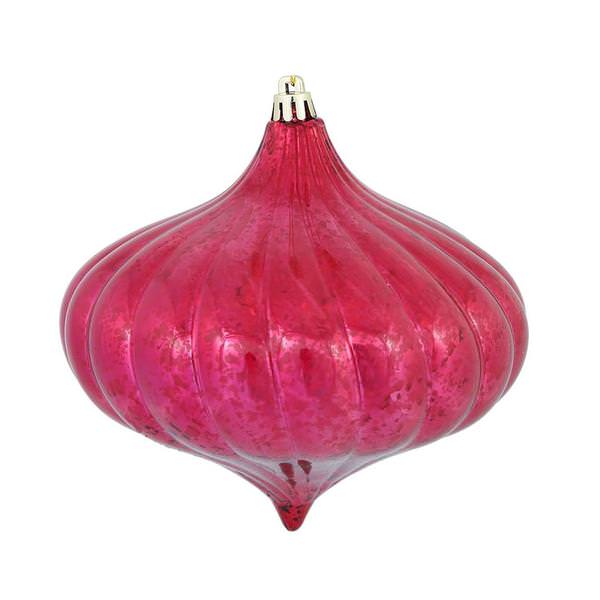 6" Wine Shiny Mercury Finish Onion Ornament (4 pack)