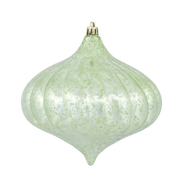 6" Celadon Shiny Mercury Finish Onion Ornament (4 pack)