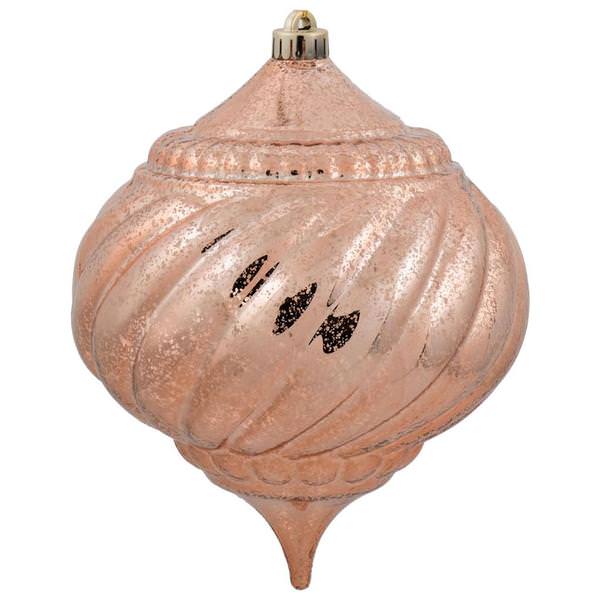 6" Rose Gold Shiny Mercury Finish Onion Ornament (4 pack)