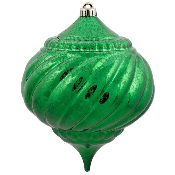 8" Green Shiny Mercury Onion Ornament
