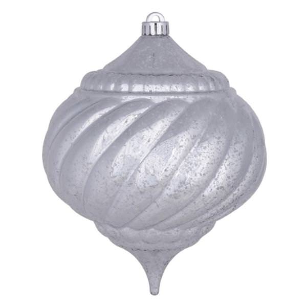 8" Silver Shiny Mercury Onion Ornament