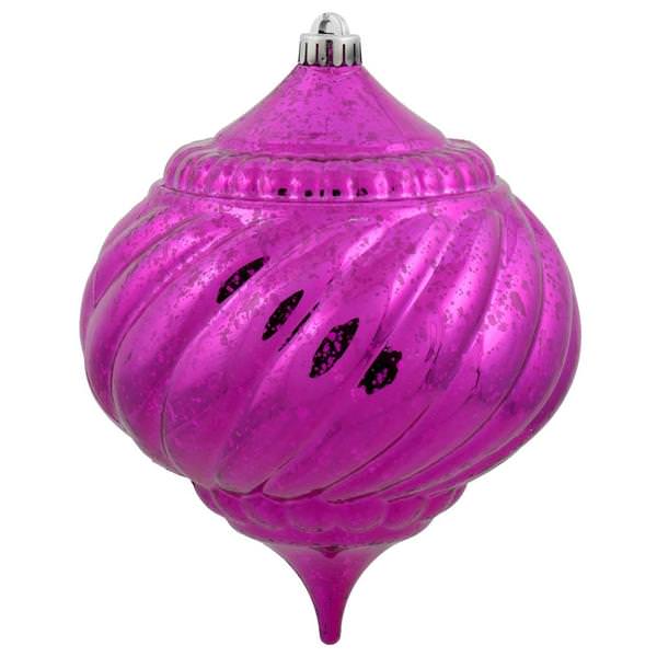 8" Magenta Shiny Mercury Onion Ornament