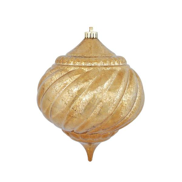8" Mocha Shiny Mercury Onion Ornament