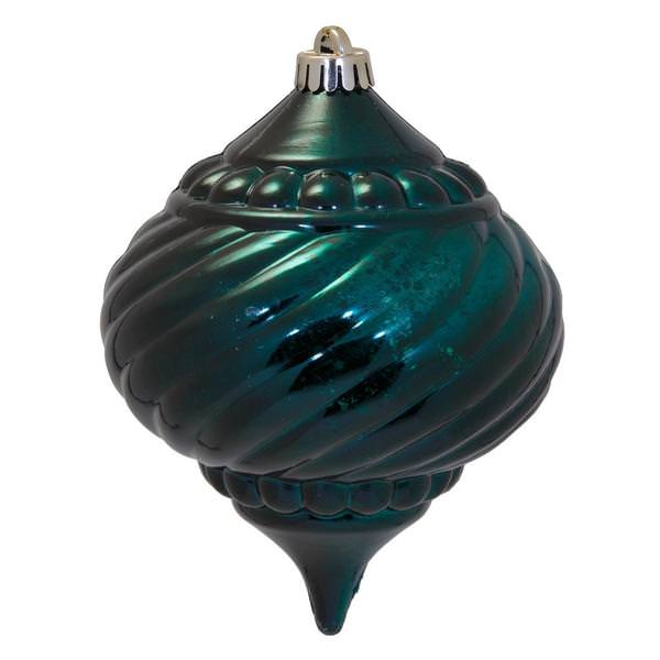 8" Sea Blue Shiny Mercury Onion Ornament