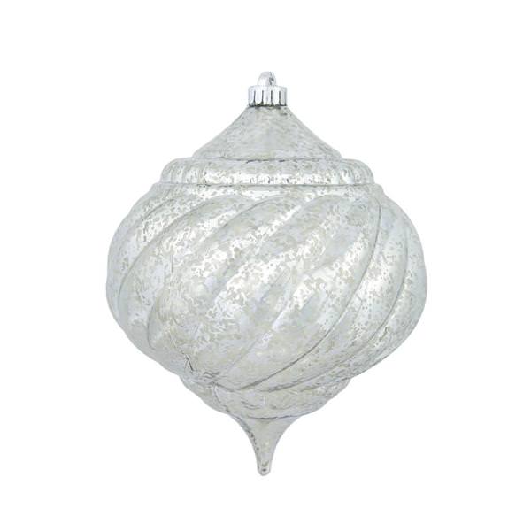 8" Pewter Shiny Mercury Onion Ornament