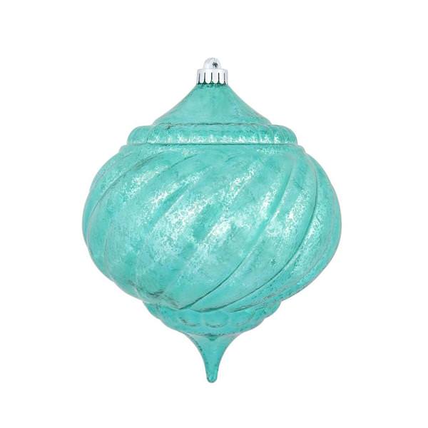 8" Teal Shiny Mercury Onion Ornament