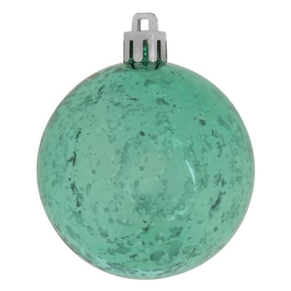 4" Teal Shiny Mercury Ball Ornament (6 pack)