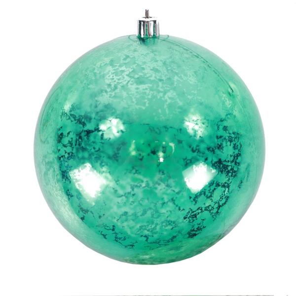 4.75" Teal Shiny Mercury Ball Ornament (4 pack)