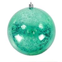 View 4.75" Teal Shiny Mercury Ball Ornament (4 pack)
