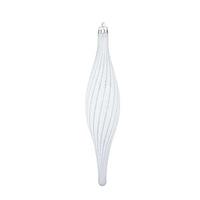 Vickerman 10" White Glittered Spirial Ornament (4 pack)