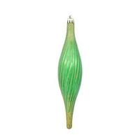Vickerman 10" Green Glittered Spirial Ornament (4 pack)