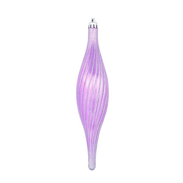 10" Orchid Glittered Spirial Ornament (4 pack)