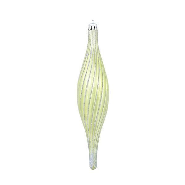10" Lime Glittered Spirial Ornament (4 pack)