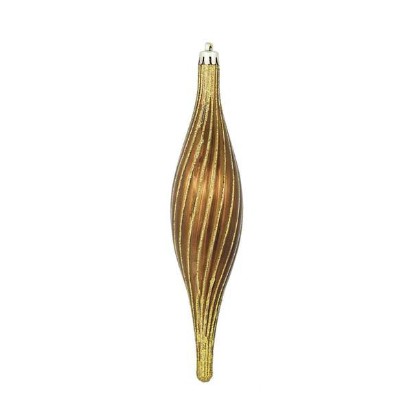 10" Chocolate Glittered Spirial Ornament (4 pack)