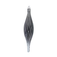 Vickerman 10" Black Glittered Spirial Ornament (4 pack)
