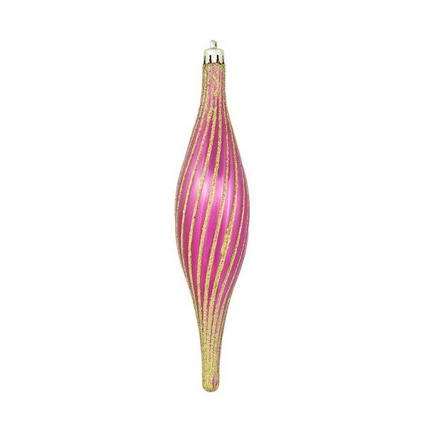 10" Wine Glittered Spirial Ornament (4 pack)
