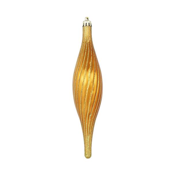 10" Copper Glittered Spirial Ornament (4 pack)