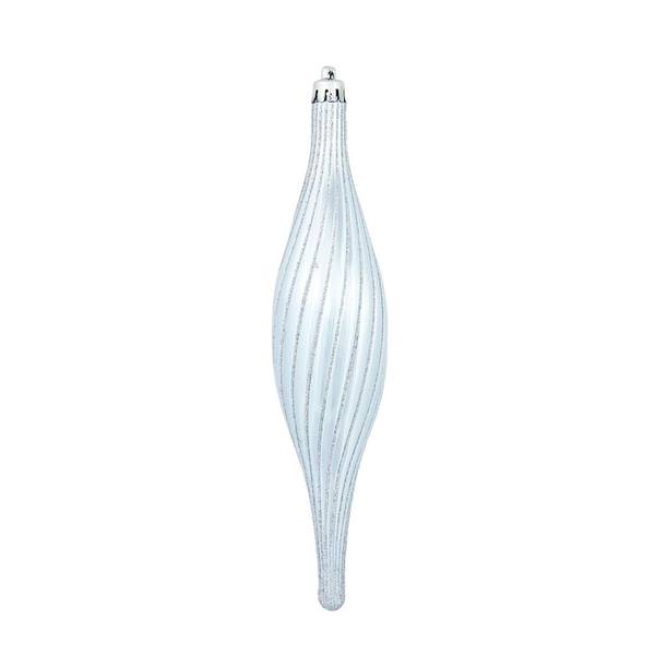 10" Baby Blue Glittered Spirial Ornament (4 pack)