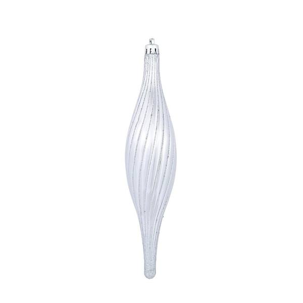 10" Lavender Glittered Spirial Ornament (4 pack)