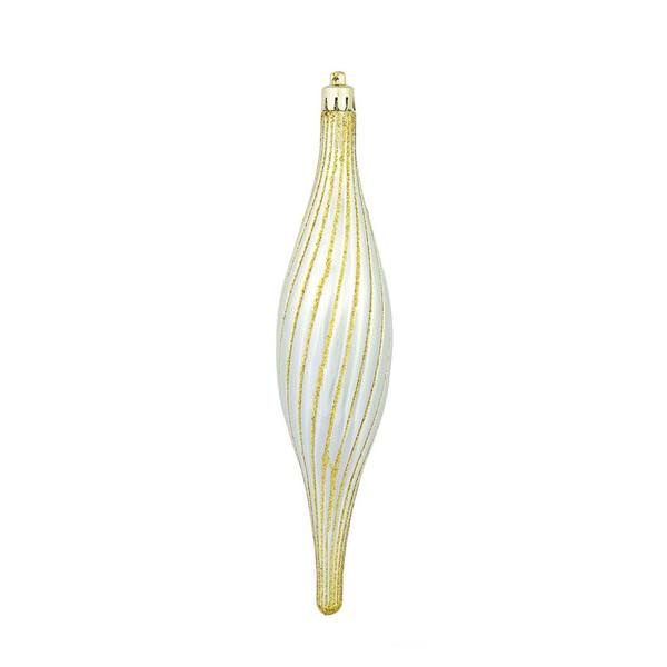 10" Champagne Glittered Spirial Ornament (4 pack)