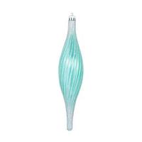 Vickerman 10" Teal Glittered Spirial Ornament (4 pack)
