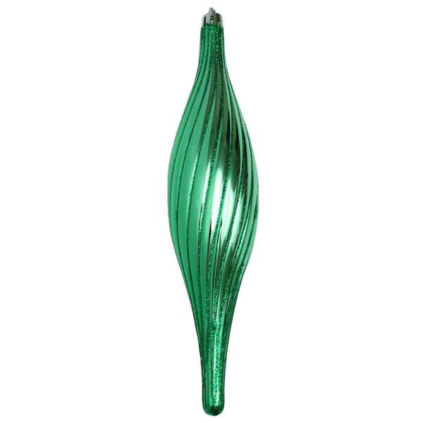 10" Seafoam Green Glittered Spirial Ornament (4 pack)