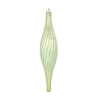 Vickerman 10" Celadon Glittered Spirial Ornament (4 pack)