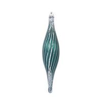 Vickerman 10" Sea Blue Glittered Spirial Ornament (4 pack)