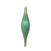 Vickerman 10" Midnight Green Glittered Spirial Ornament (4 pack)