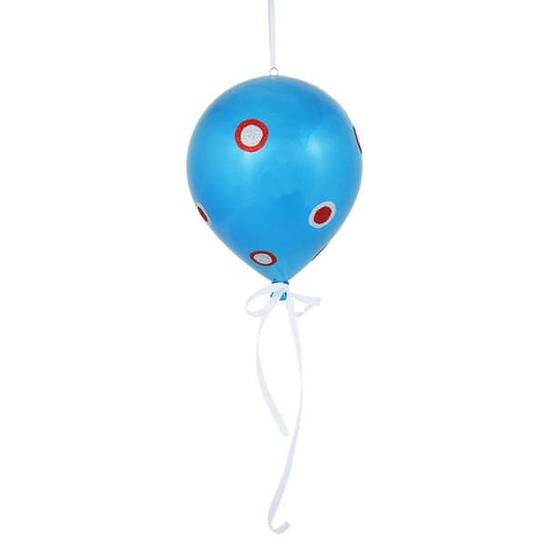 7.5" x 6" Turquoise Candy Dot Balloon Ornament (3 pack)