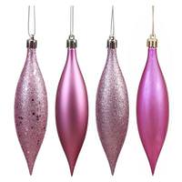 Vickerman 5.5" Mauve 4 Assorted Finish Drop Ornament (8 pack)