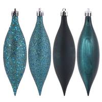View 5.5" Sea Blue 4 Assorted Finish Drop Ornament (8 pack)